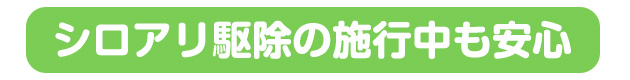 シロアリ駆除の施行中も安心