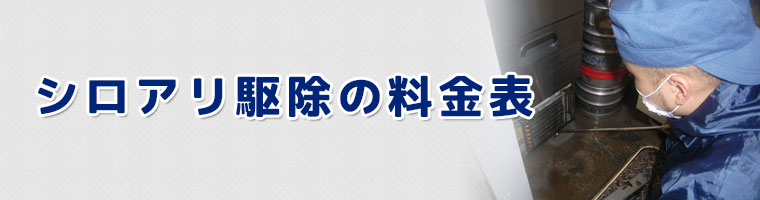 シロアリ駆除の料金表