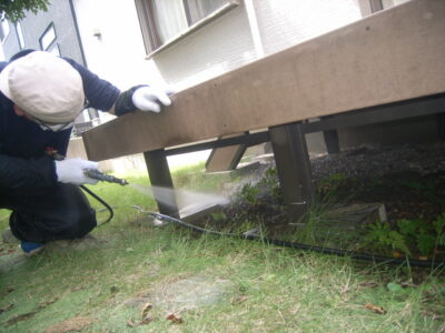 ウッドデッキ薬剤処理